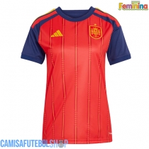 Camisa de time de futebol Espanha Replicas 1º Equipamento Feminina Mundo 2026 Manga Curta